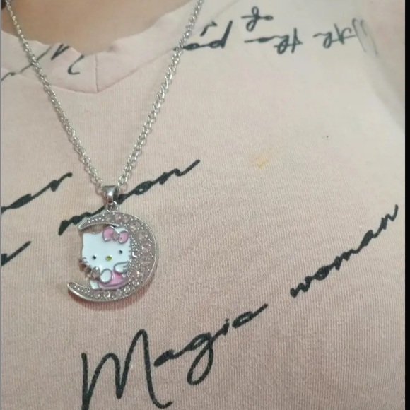 🆕 Hello Kitty Anime Characters Kawaii “to the moon and back” Pendant Necklace🌛 - Picture 6 of 11